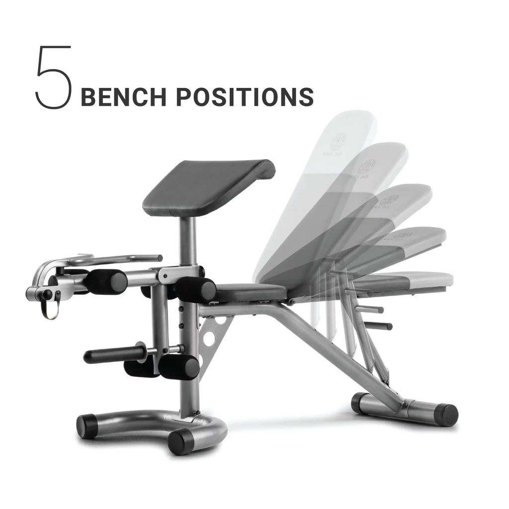 Weider XRSize 20 Adjustable Olympic Bench with Removable Preacher Pad, 610 Lb. Weight Limit