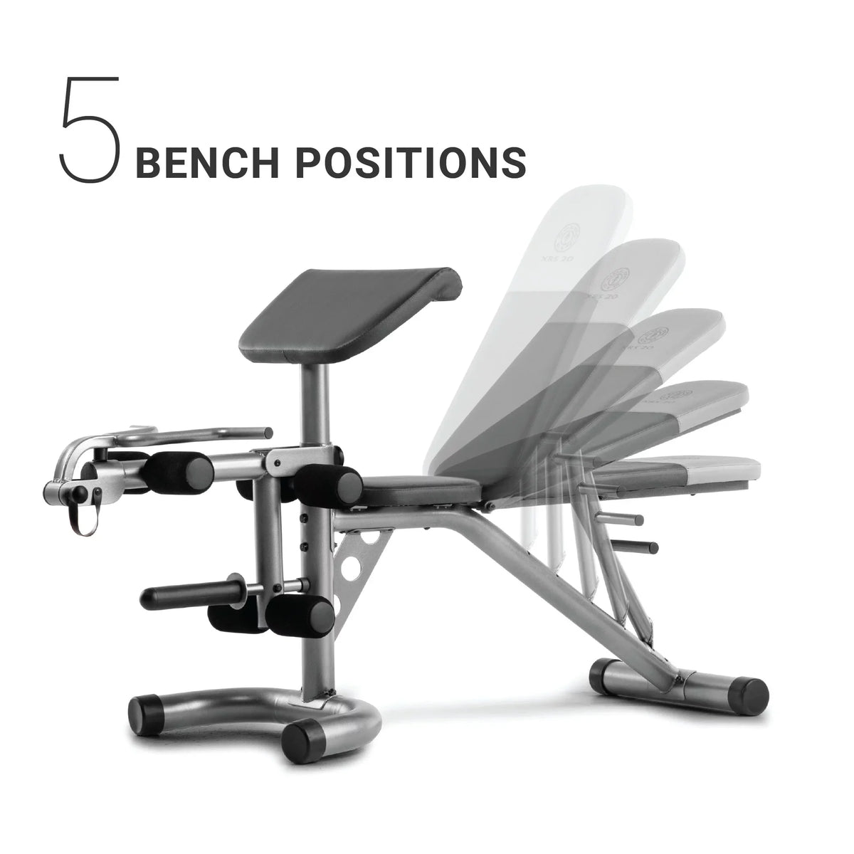Weider XRSize 20 Adjustable Olympic Bench with Removable Preacher Pad, 610 Lb. Weight Limit