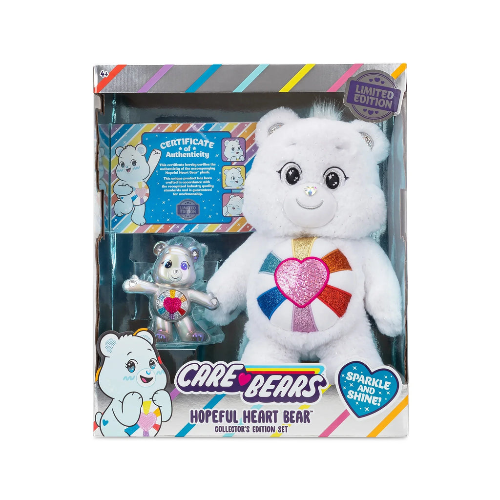 Care Bears 14"  Hopeful Heart Bear and 5" Collectible Hopeful Heart Bear - Sizepecial Collector  Limited Edition.