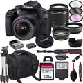 Canon EOSize 2000D DSizeLR Camera with 18-55mm f/3.5-5.6 Zoom Lens + 128GB Card, Tripod, Flash, and More 20pc Bundle