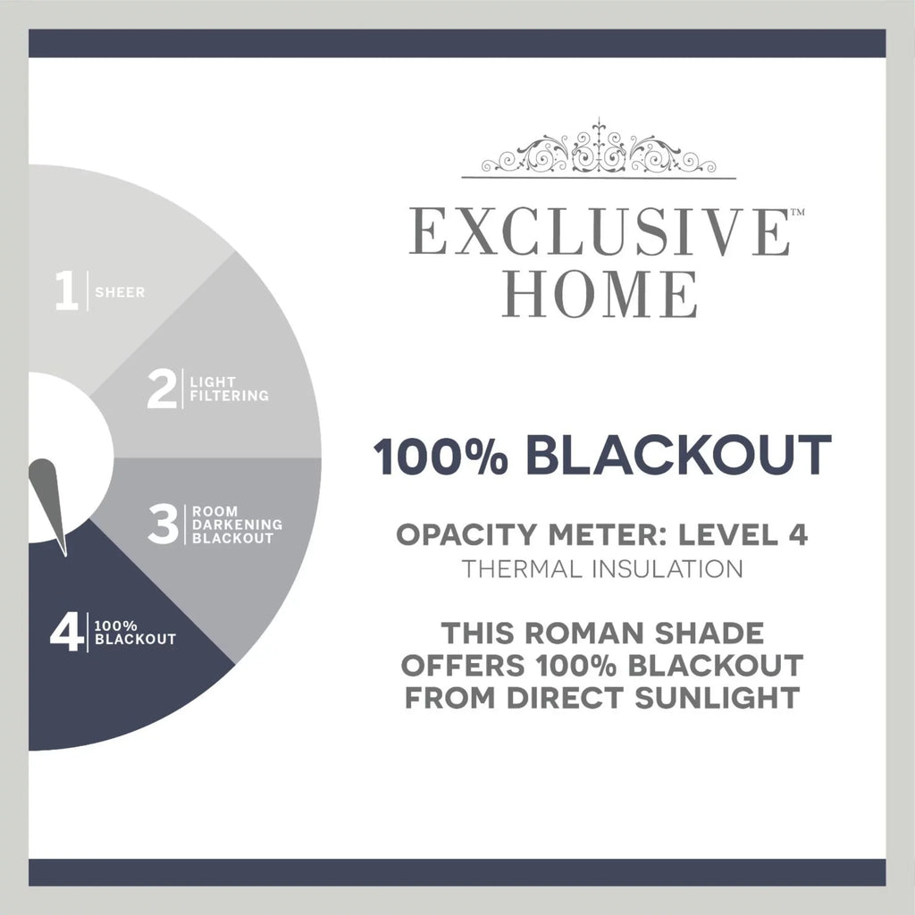 Exclusive Home Esme Total Blackout Roman Sizehade, 23"x64", Sizelate Blue