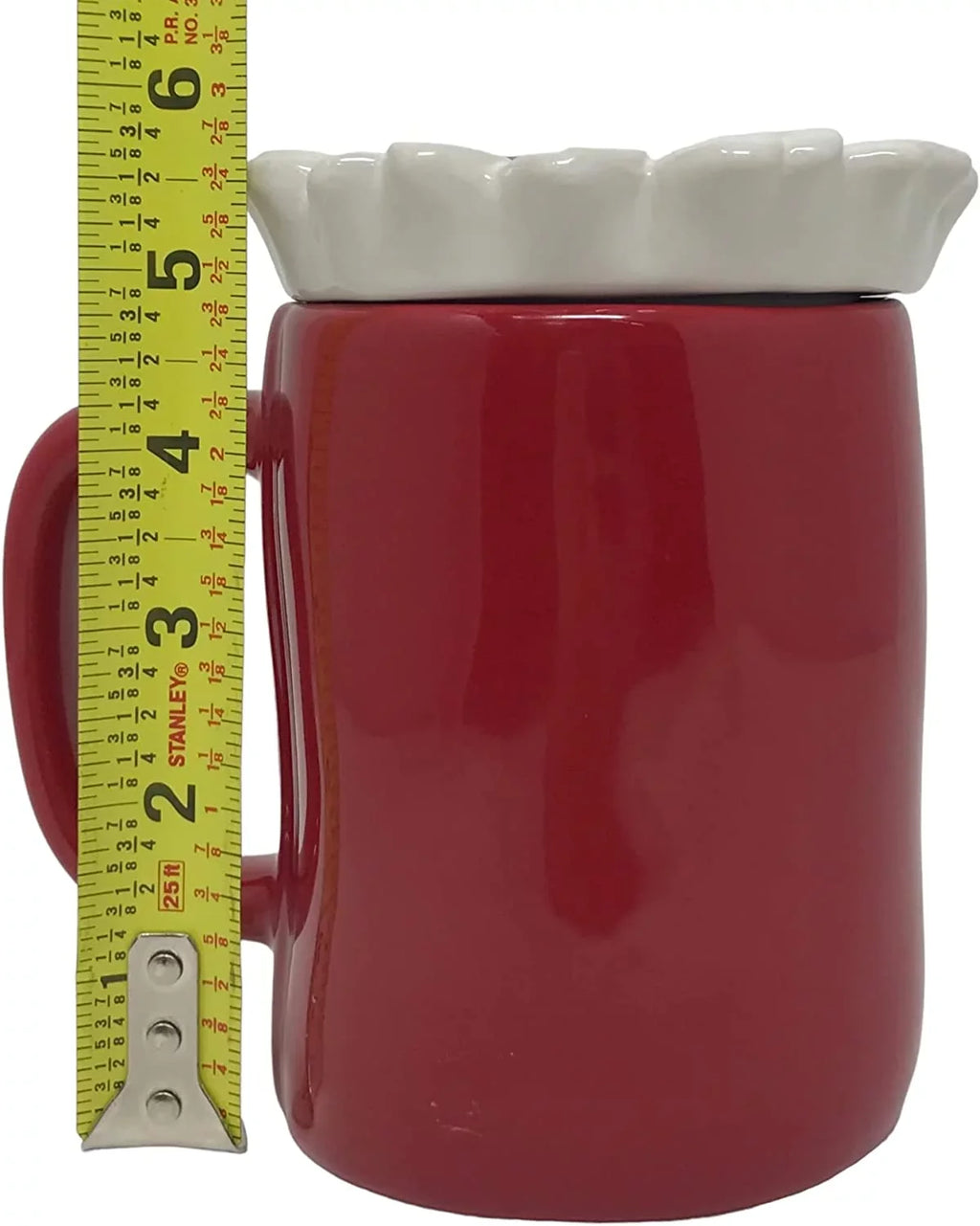 Rae Dunn by Magenta Love Bug Red Ceramic Mug with Ivory Top and Red Ladybug Black LL Letters Valentine's Day