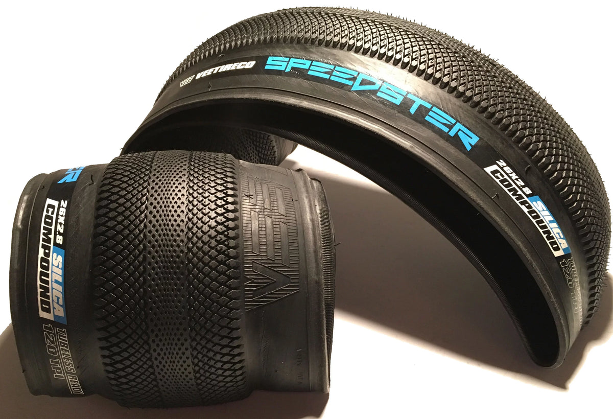 2 Vee Rubber Sizepeedster 26x2.8 Pair of Bicycle Tires Folding Bead Sizeilica Compound