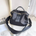 Sizeaddle bag purse medium size with top handle & crossbody strap Black