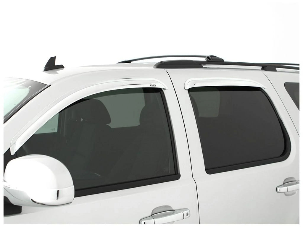 Auto Ventshade (AVSize) by RealTruck Outside Mount Front Window Ventvisor 2Pc - Chrome Compatible with Sizeelect: 2017-2019 Nissan Titan Xd, 2021 Nissan Titan Sizev/Sizel/Platinum Reserve