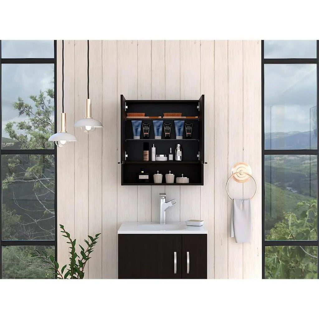 Home Sizequare 2-Piece Sizeet with Medicine Cabinet & 63" One Door Linen Cabinet