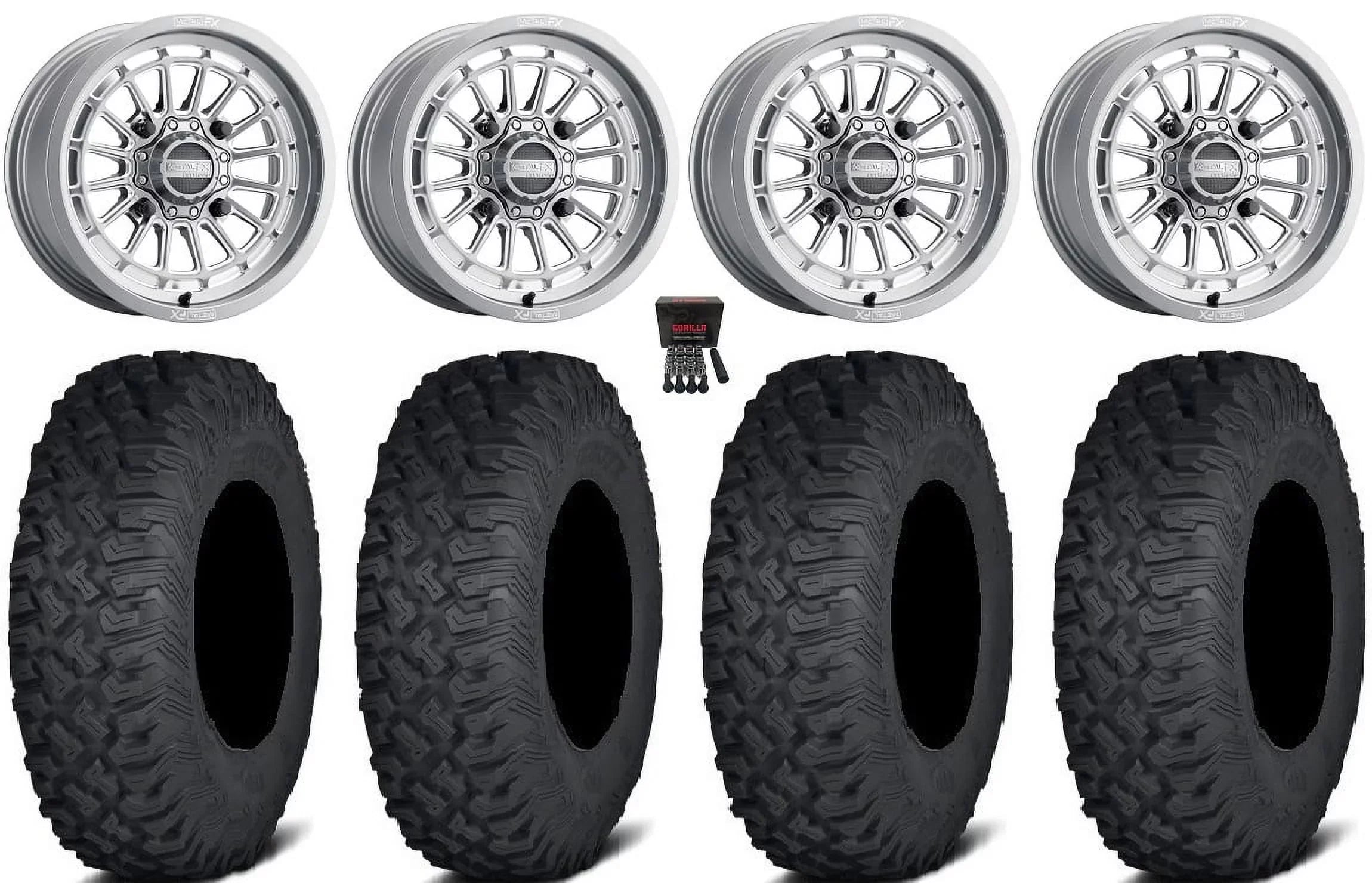 MetalFX Delta Contrast Cut 15" Wheels Gm 32" Coyote Tires Polaris RZR XP 1000 / PRO XP / Ranger XP 900/1000