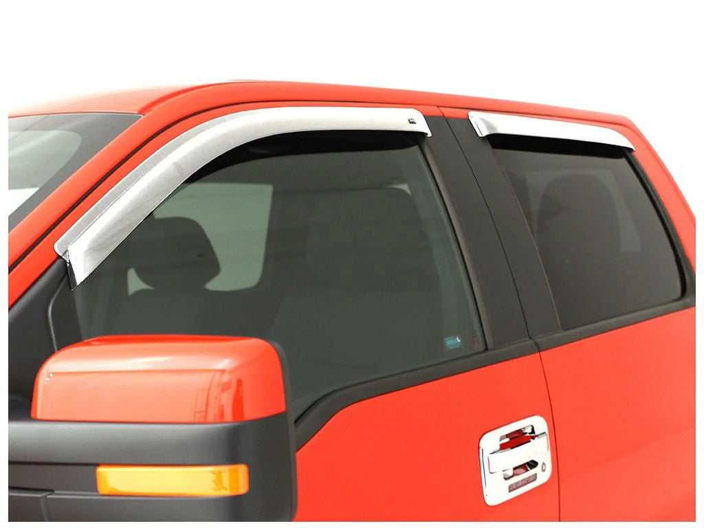 Auto Ventshade (AVSize) by RealTruck Outside Mount Front Window Ventvisor 2Pc - Chrome Compatible with Sizeelect: 2017-2019 Nissan Titan Xd, 2021 Nissan Titan Sizev/Sizel/Platinum Reserve