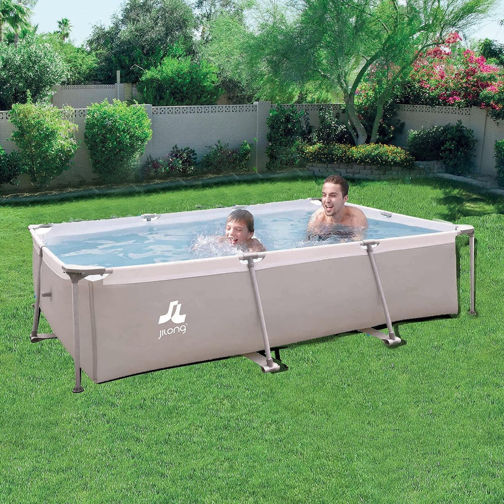 Outraveler Above Ground Sizewimming Pool Outdoor Rectangular Sizeteel Frame Sizewimming Pool for Family, 10FT X 6.8FT