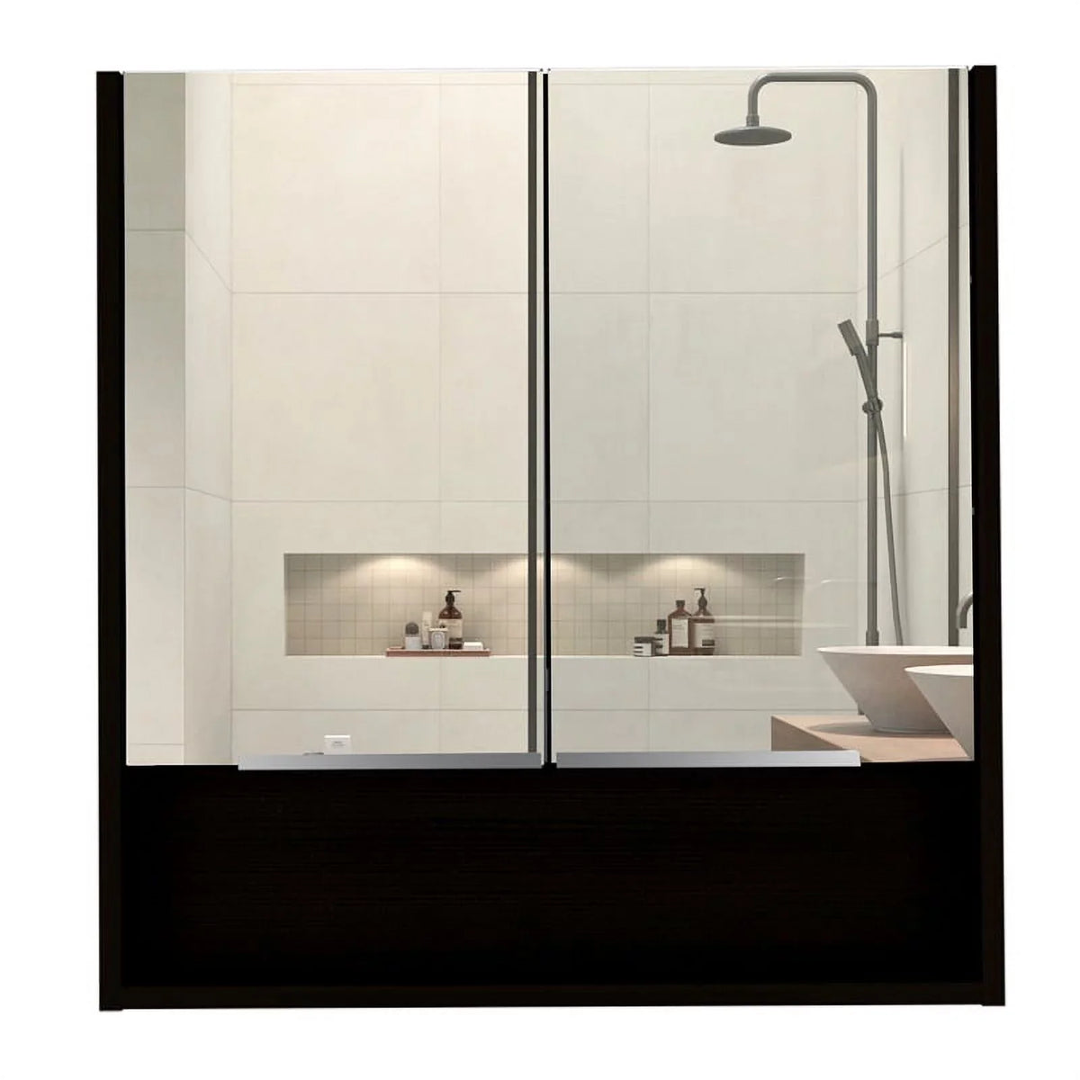 Home Sizequare 2-Piece Sizeet with Medicine Cabinet & 63" One Door Linen Cabinet