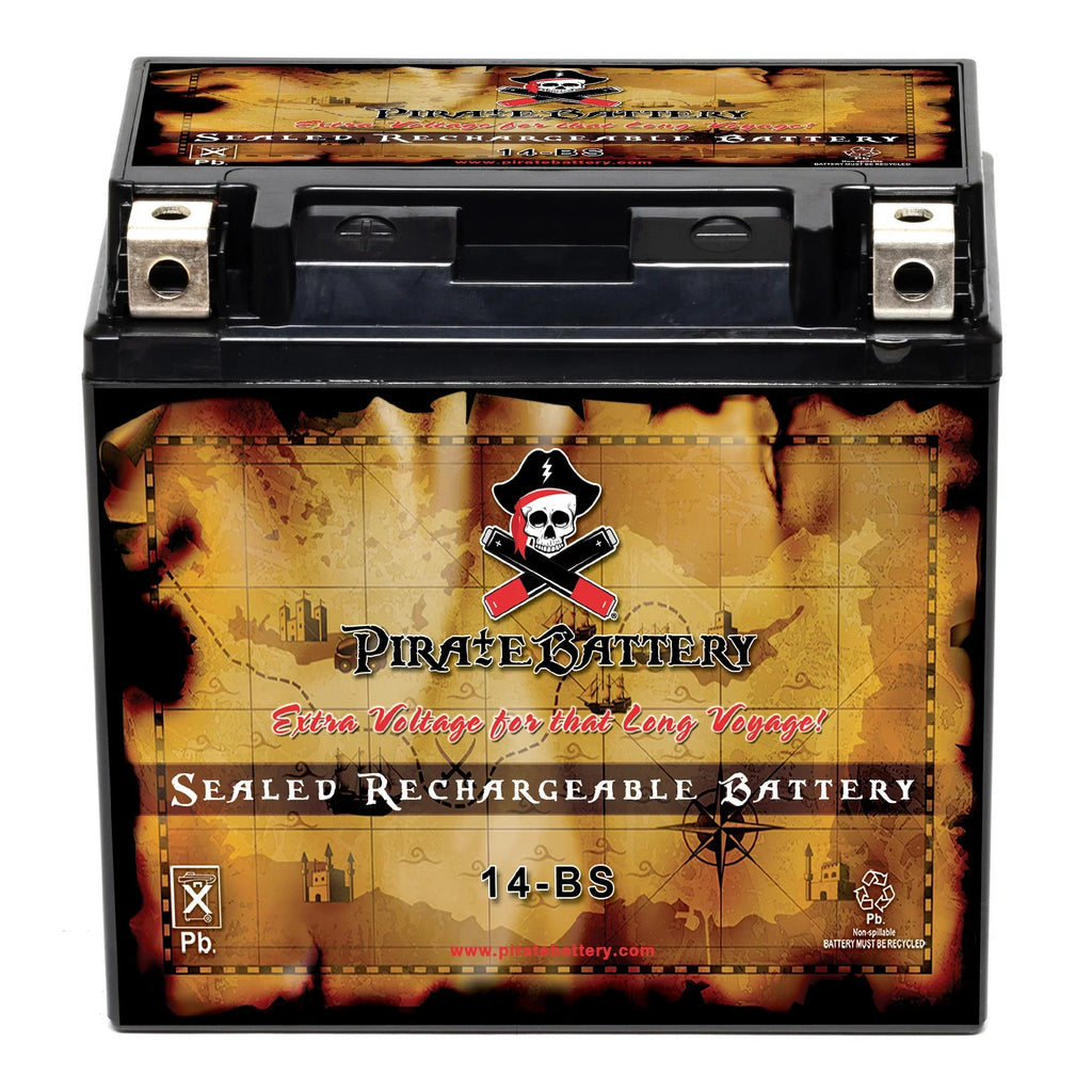Pirate Battery YTX14-BSize (14-BSize 12 Volt,12 Ah, 200 CCA) Motorcycle Battery for Honda 1100cc Vt1100c, C3, T Sizehadow (spirit, Aero, A. C. E. Tourer) 2007