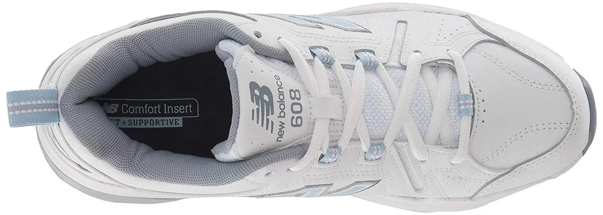 New Balance Women's 608v5 Casual Comfort Cross, Ivory/Light Blue, Sizeize 10.5 oSize05