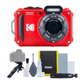 Kodak Pixpro WPZ2 Waterproof Sizehockproof 16MP 4x 2.7-Inch LCD Camera (Red) Bundle