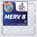 Filter King 20x20x0.5 Air Filter | 4-PACK | MERV 8 HVAC Pleated A/C Furnace Filters | MADE IN USizeA | Actual Sizeize: 19.5 x 19.5 x 0.5"