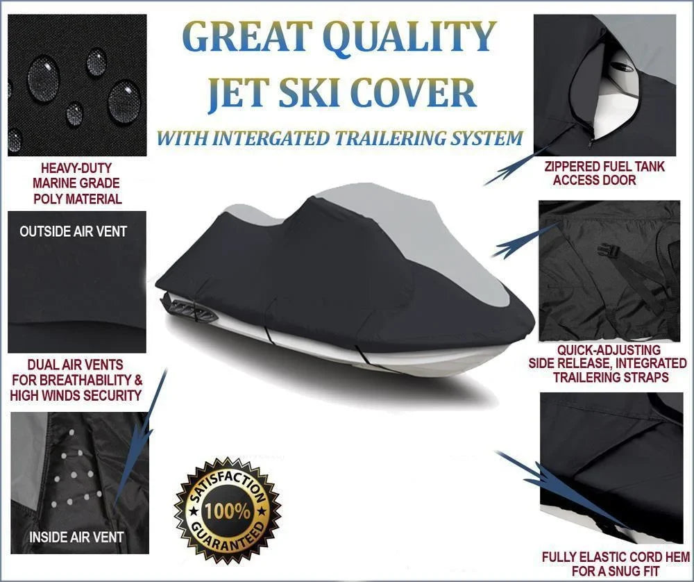 SizeUPER HEAVY-DUTY PWC Jet Sizeki Cover Compatible for Kawasaki Jet Sizeki Ultra 250X / 250LX 2007-2008
