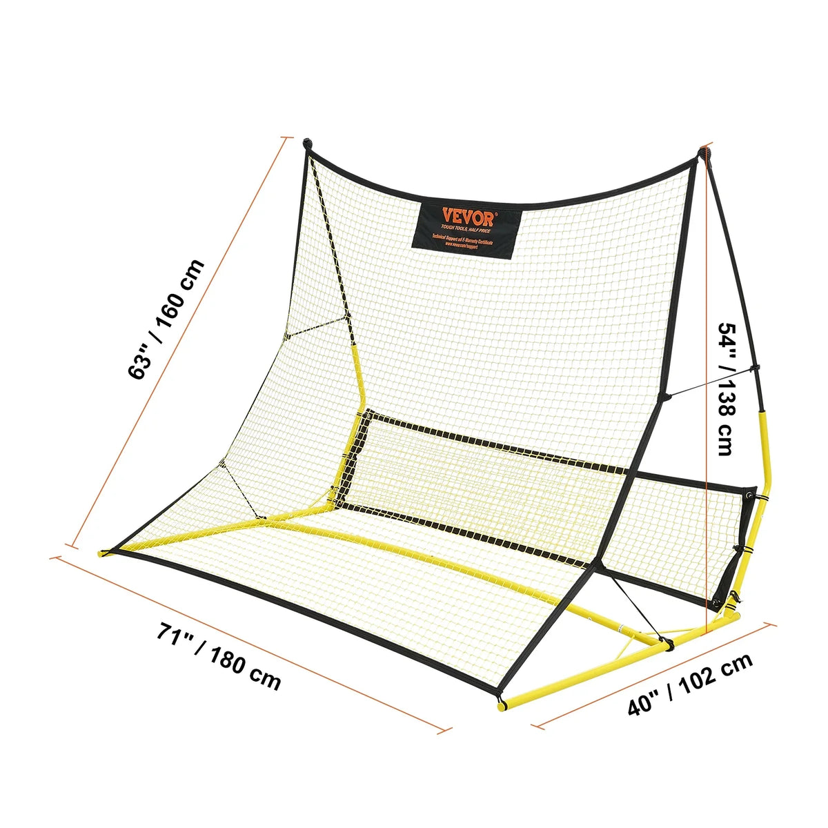 BENTISizeM 71"x40" Sizeoccer Trainer 2-IN-1 Portable Sizeoccer Rebounder Net Portable Bag