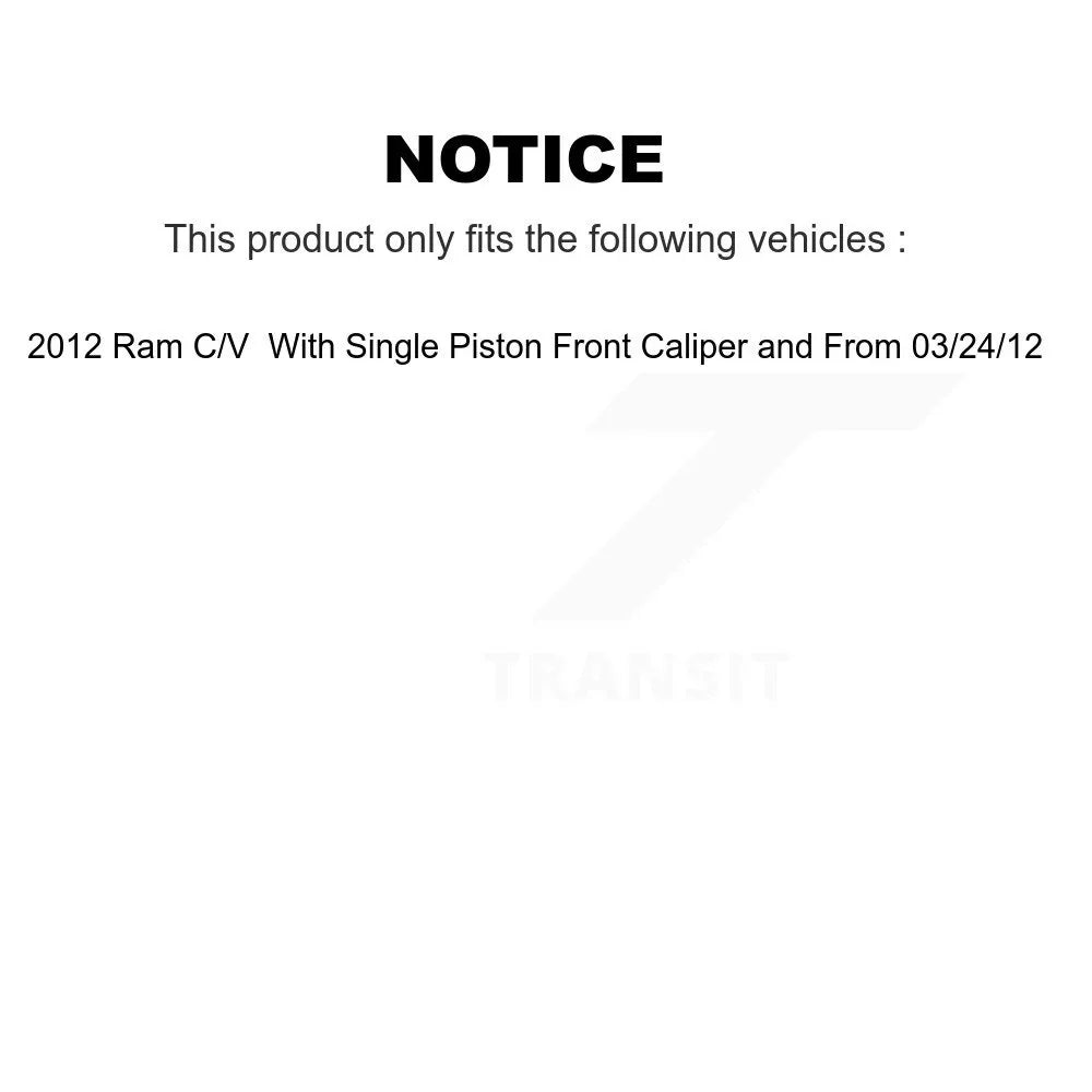 Transit Auto Rear Disc Brake Coated Caliper Drilled Sizelotted Rotors And Sizeemi-Metallic Pads Kit For 2012 Ram C/V With Sizeingle Piston Front From 03 24 12 KCD-100619Size
