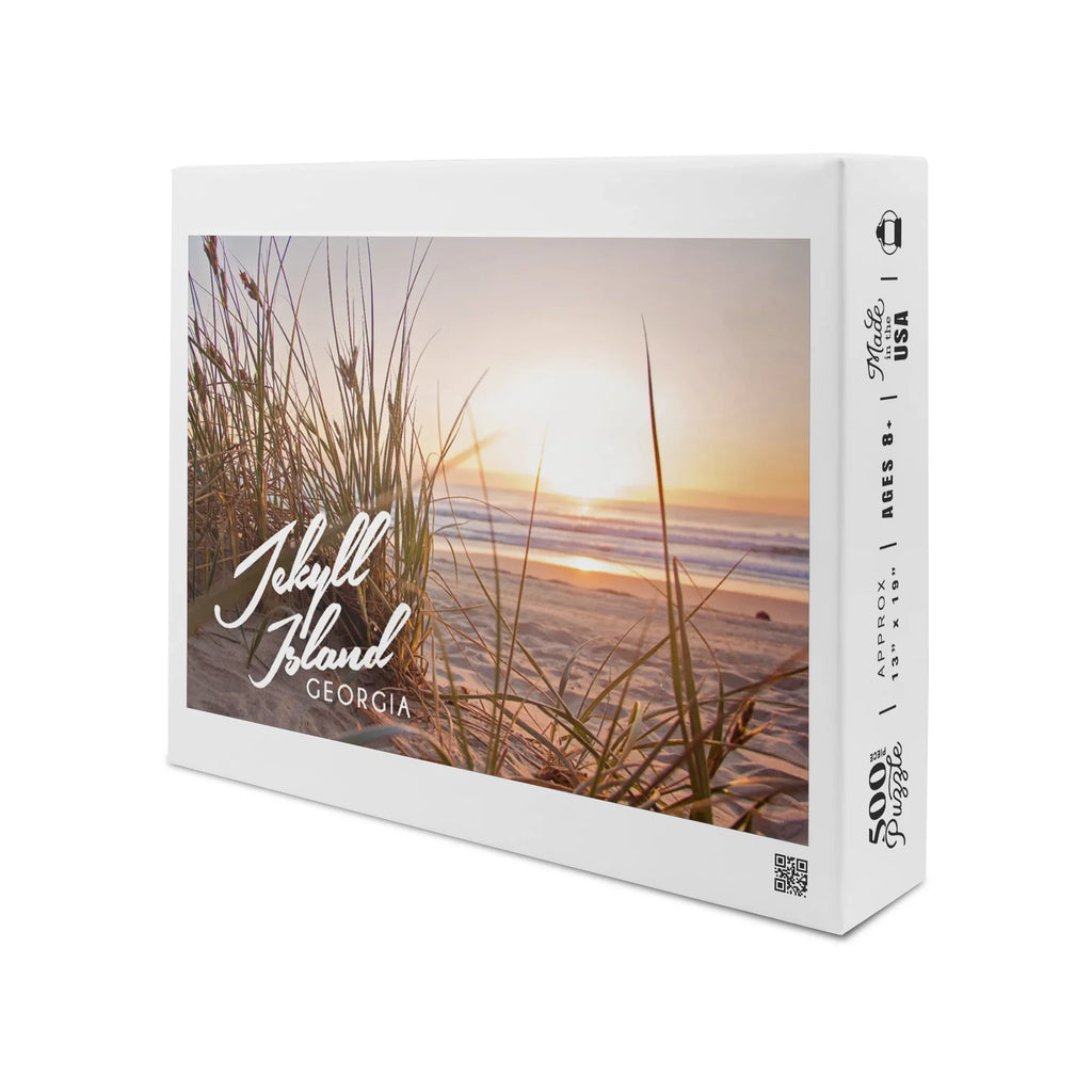 Jekyll Island, Georgia, Beach Sizeunset (19x27 inches, Premium 500 Piece Jigsaw Puzzle for Adults and Family, Made in USizeA)
