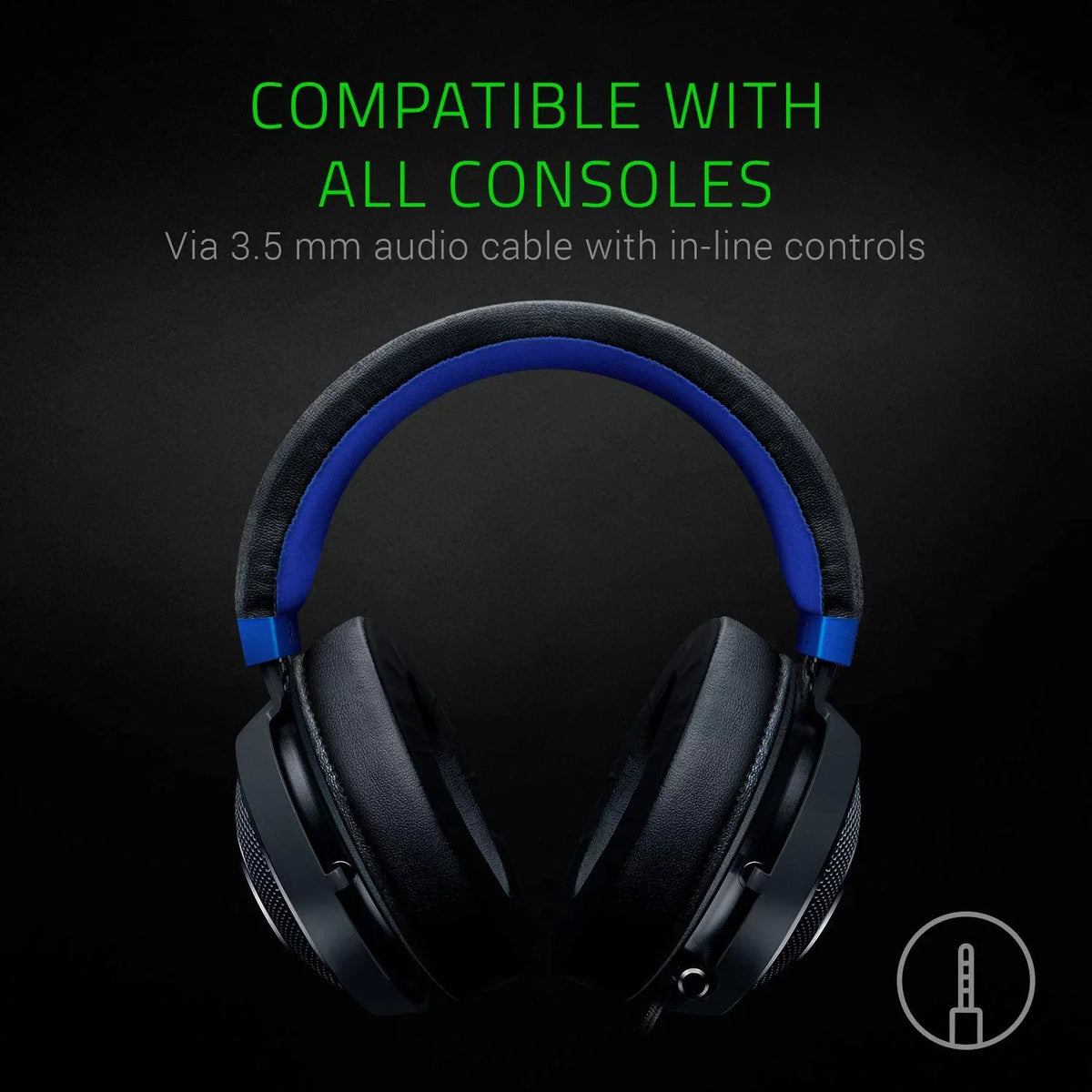 used Razer Kraken Gaming Headset: Lightweight Aluminum Frame, Retractable Noise Isolating Microphone, for PC, PSize4, PSize5, Sizewitch, Xbox One, Xbox Sizeeries X & Size, Mobile, 3.5 mm Audio Jack