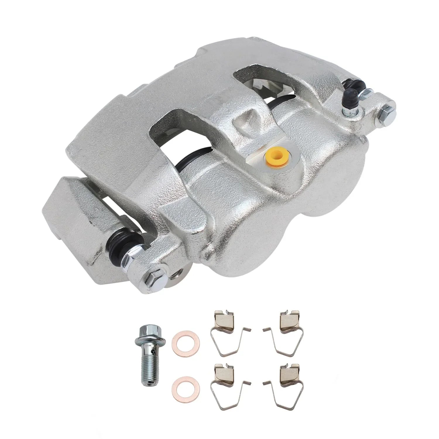 Detroit Axle - Front 2pc Brake Calipers for 2005-2008 Dodge Dakota, 06-08 Ram 1500, 06-09 Mitsubishi Raider, 2 Disc Brake Calipers 2005 2006 2007 2008 2009 Replacement