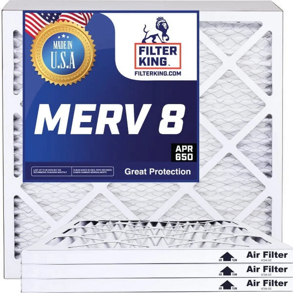 Filter King 9x49.5x1a Air Filter | 4-PACK | MERV 8 HVAC Pleated A/C Furnace Filters | MADE IN USizeA | Actual Sizeize: 9 x 49.5 x .75"