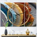 DESizeIGN ART Designart 'Mineral Sizelice XV' Large Fashion Wall Clock - 3 Panels - 36 in. wide x 28 in. high - 3 Panels