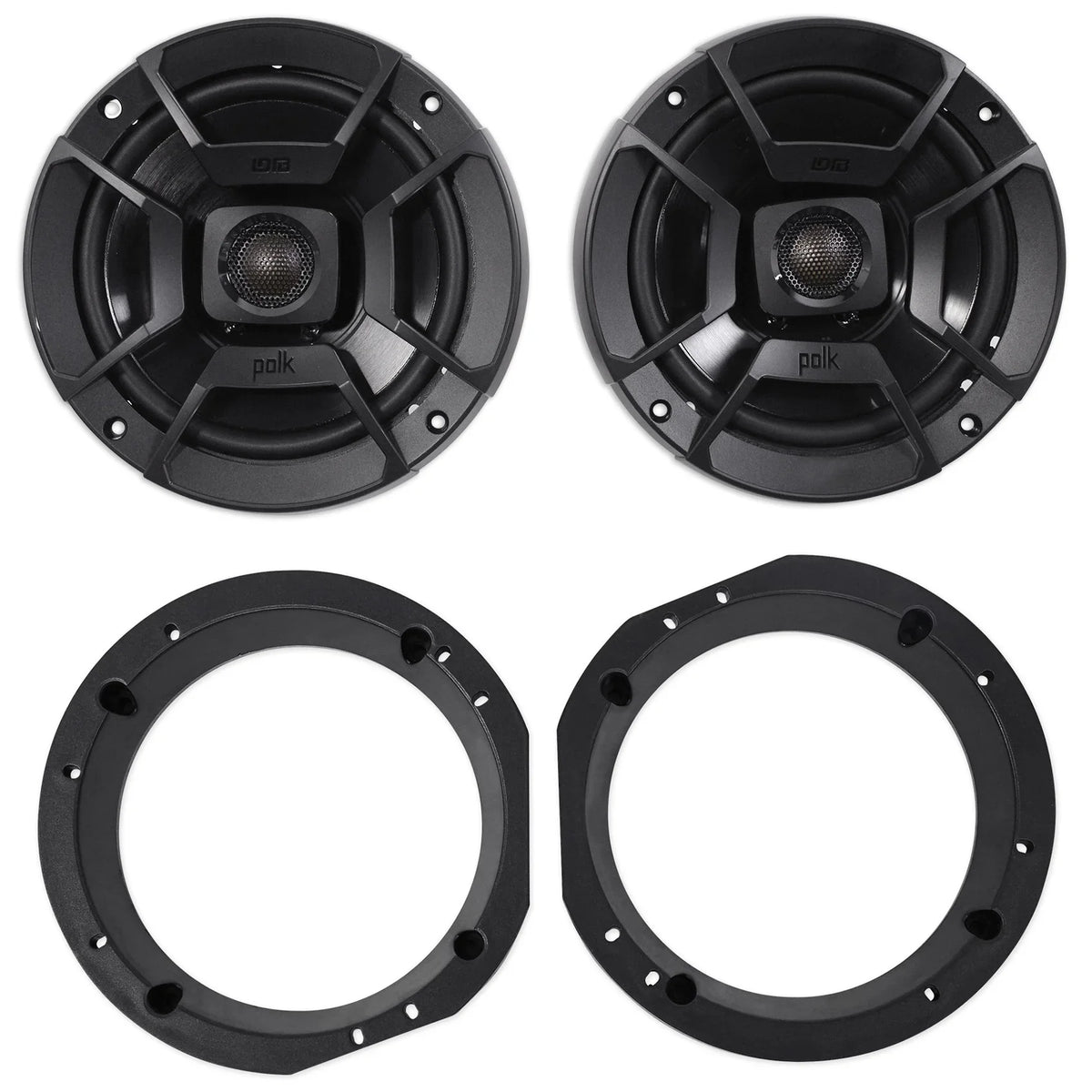 1998-2013 Harley Davidson Touring 6.5" 300w Polk Audio Sizepeakers w/Adapter Plates