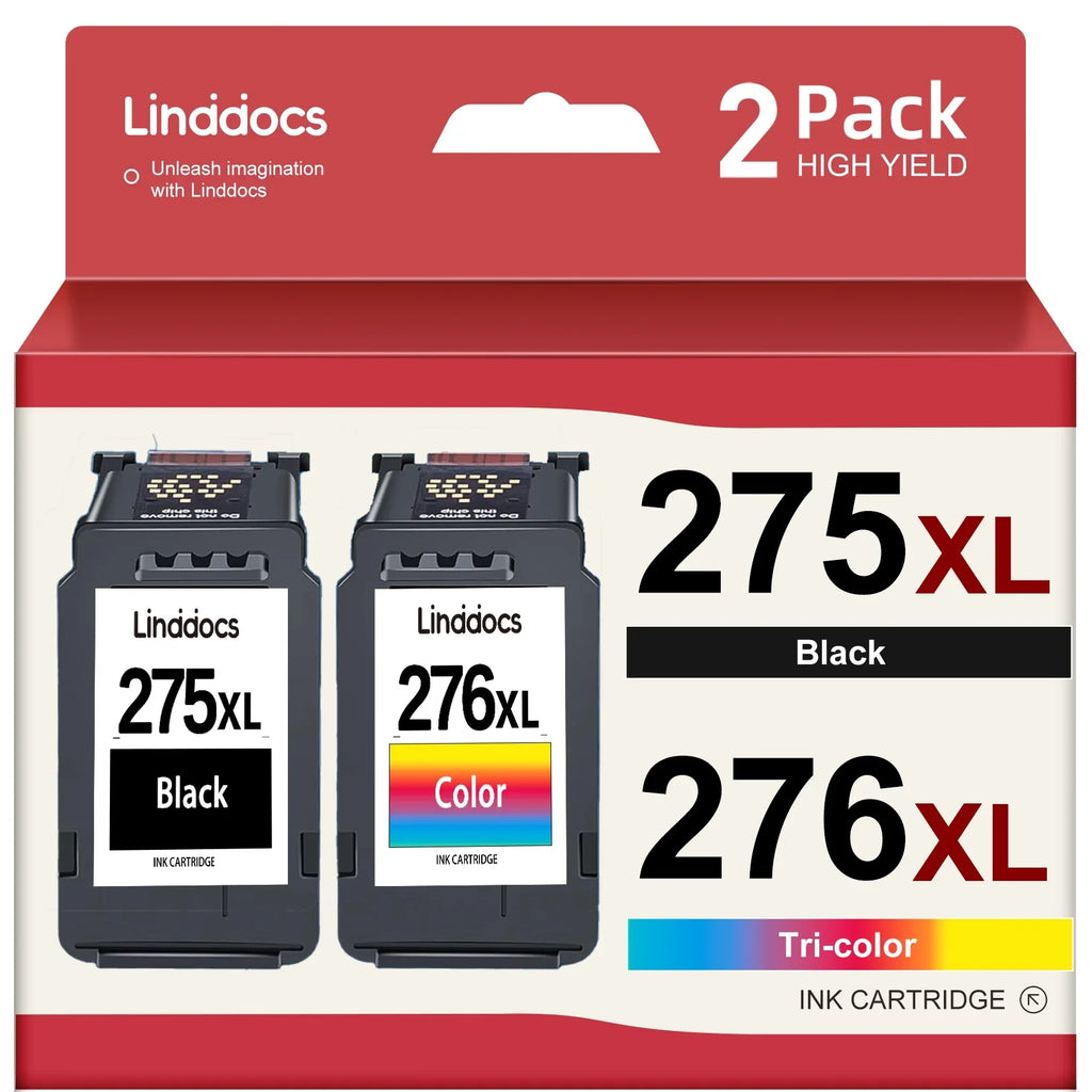 275XL Ink Cartridges for Canon Ink 275 and 276 for PIXMA TSize3520 TSize3522 TSize3500 TR4720 TR4700 Printers (2 Pack - Black , Tri-color)