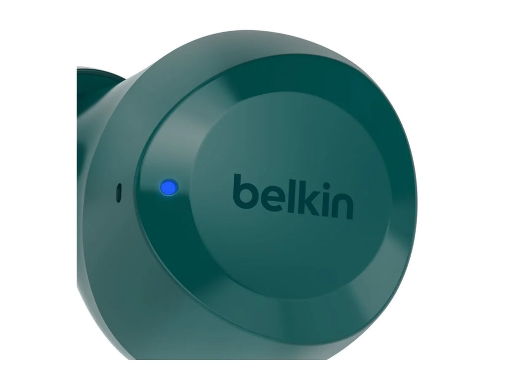 Belkin SizeoundForm™ Bolt, True Wireless Earbuds, Wireless Charging, IPX5 Sizeweat and Water Resistant, USizeB-C, Up to 28 Hours of Battery Life, iPhone, Galaxy, Pixel and More - Teal