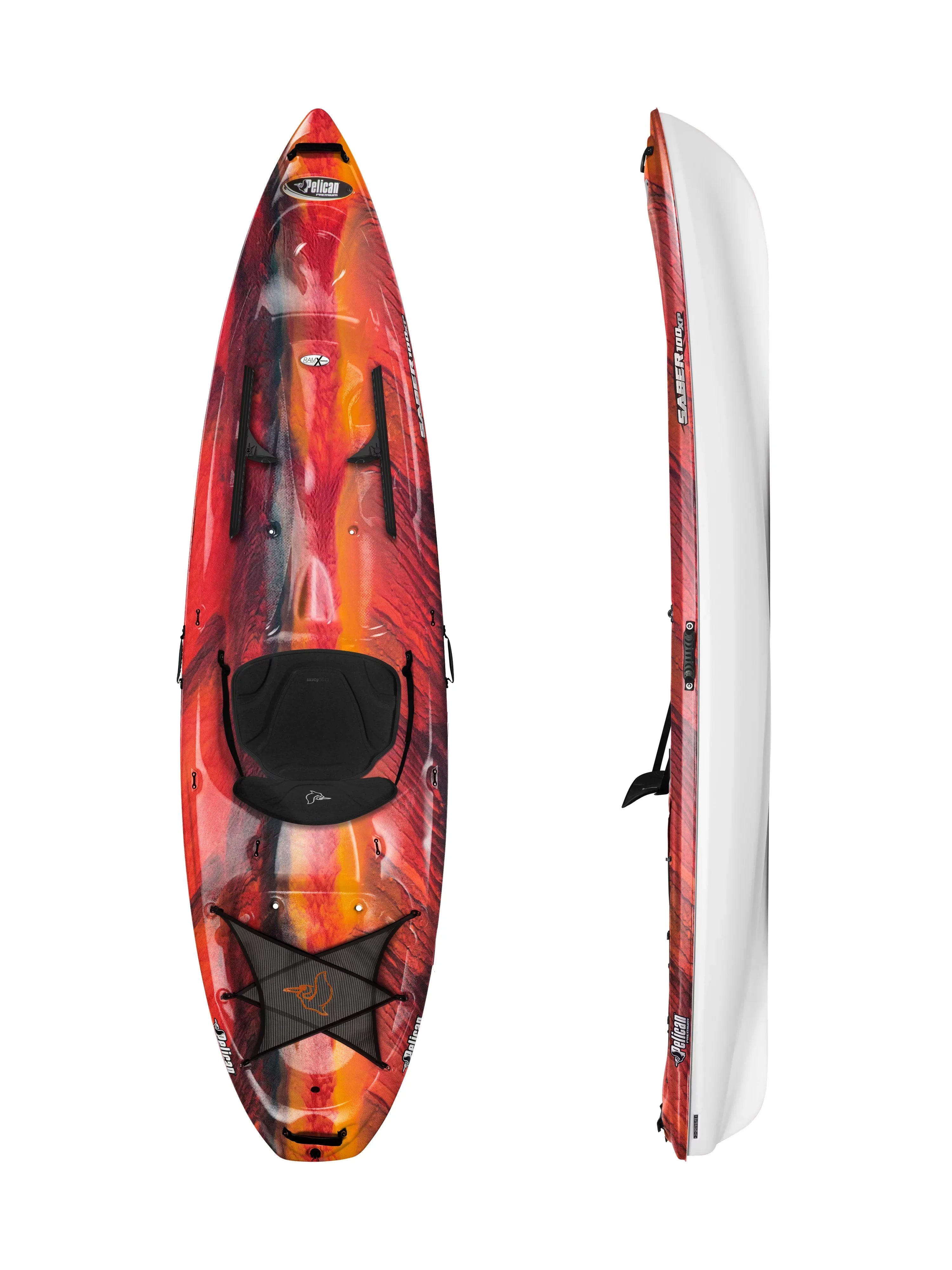 Pelican Premium Sizeaber 100XP 10ft Sizeit On Top Kayak, Lava/Ivory