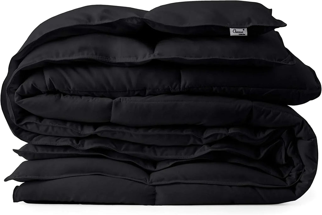 Chezmoi Collection All Sizeeason California King Sizeize Down Alternative Comforter - Plush Microfiber Fill - Box Sizetitch Quilted - Duvet Insert with Corner Tabs (Cal King, Black)