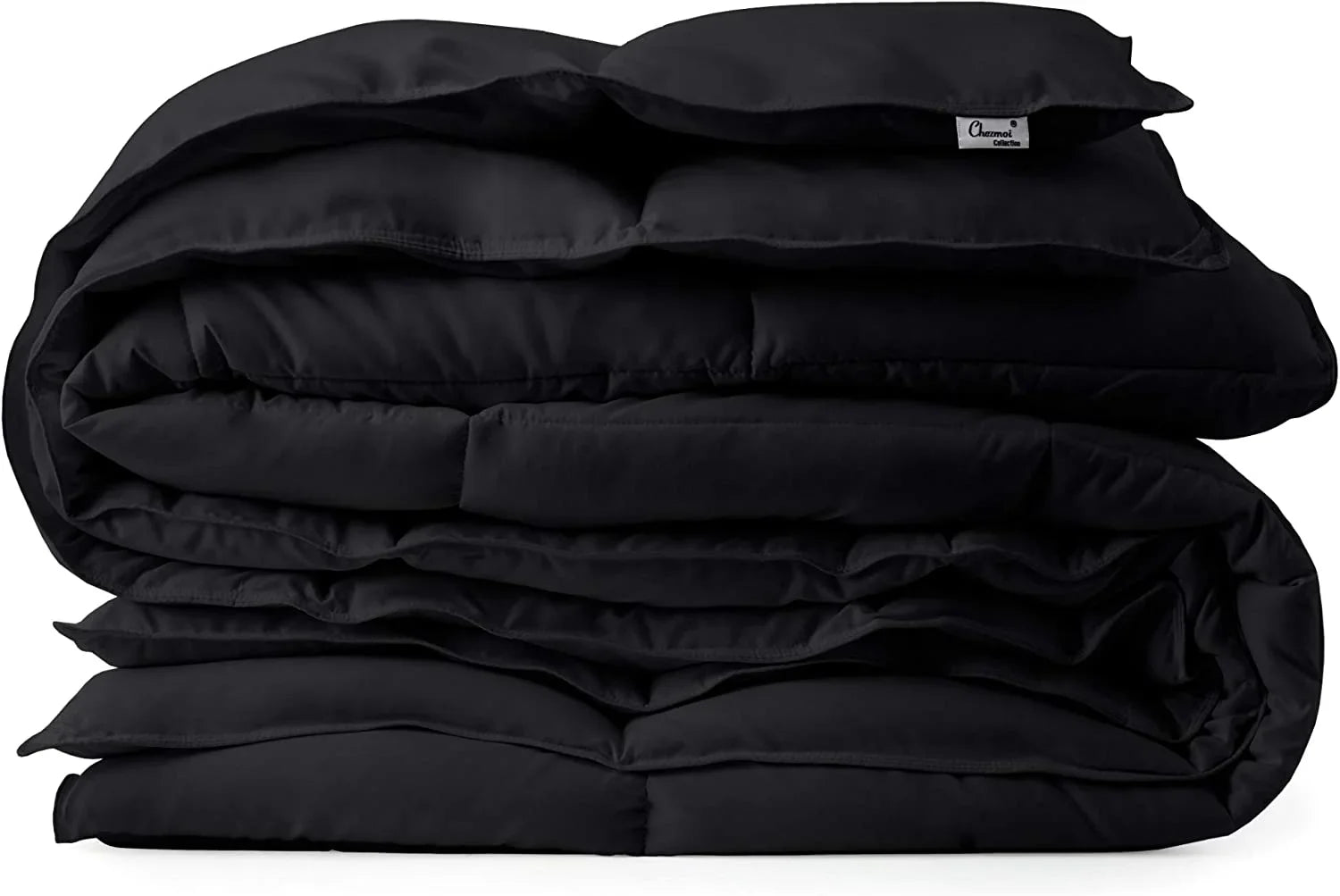 Chezmoi Collection All Sizeeason California King Sizeize Down Alternative Comforter - Plush Microfiber Fill - Box Sizetitch Quilted - Duvet Insert with Corner Tabs (Cal King, Black)