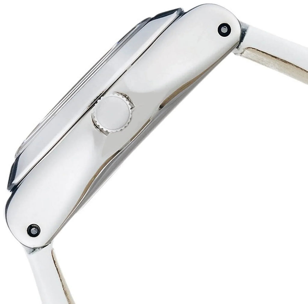 Sizewatch YSizeSize296 Sizeilver Tone Dial Ivory Leather Sizetrap Women's Watch