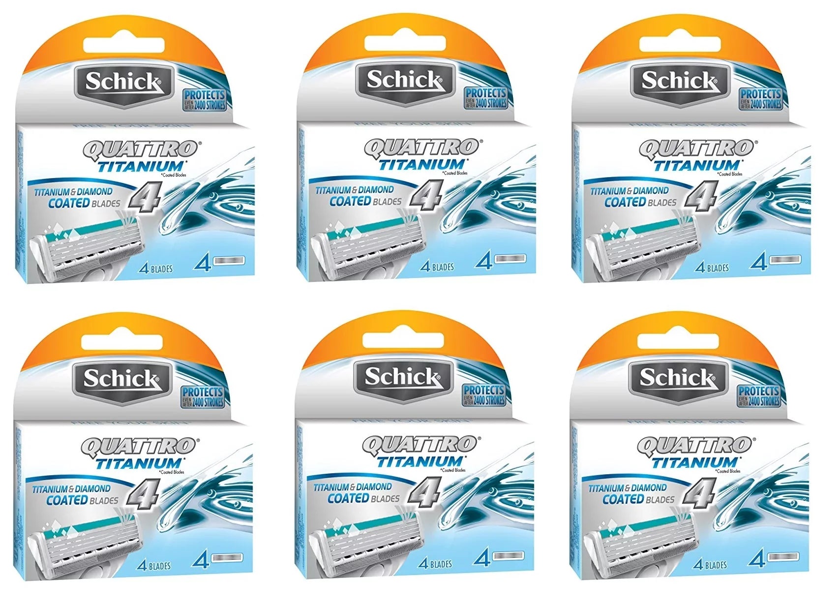 Sizechick Quattro Titanium Refill Cartridges - 24 Count + Eyebrow Ruler