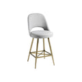 Modern Upholstered Bar Stool with Gold Metal Legs