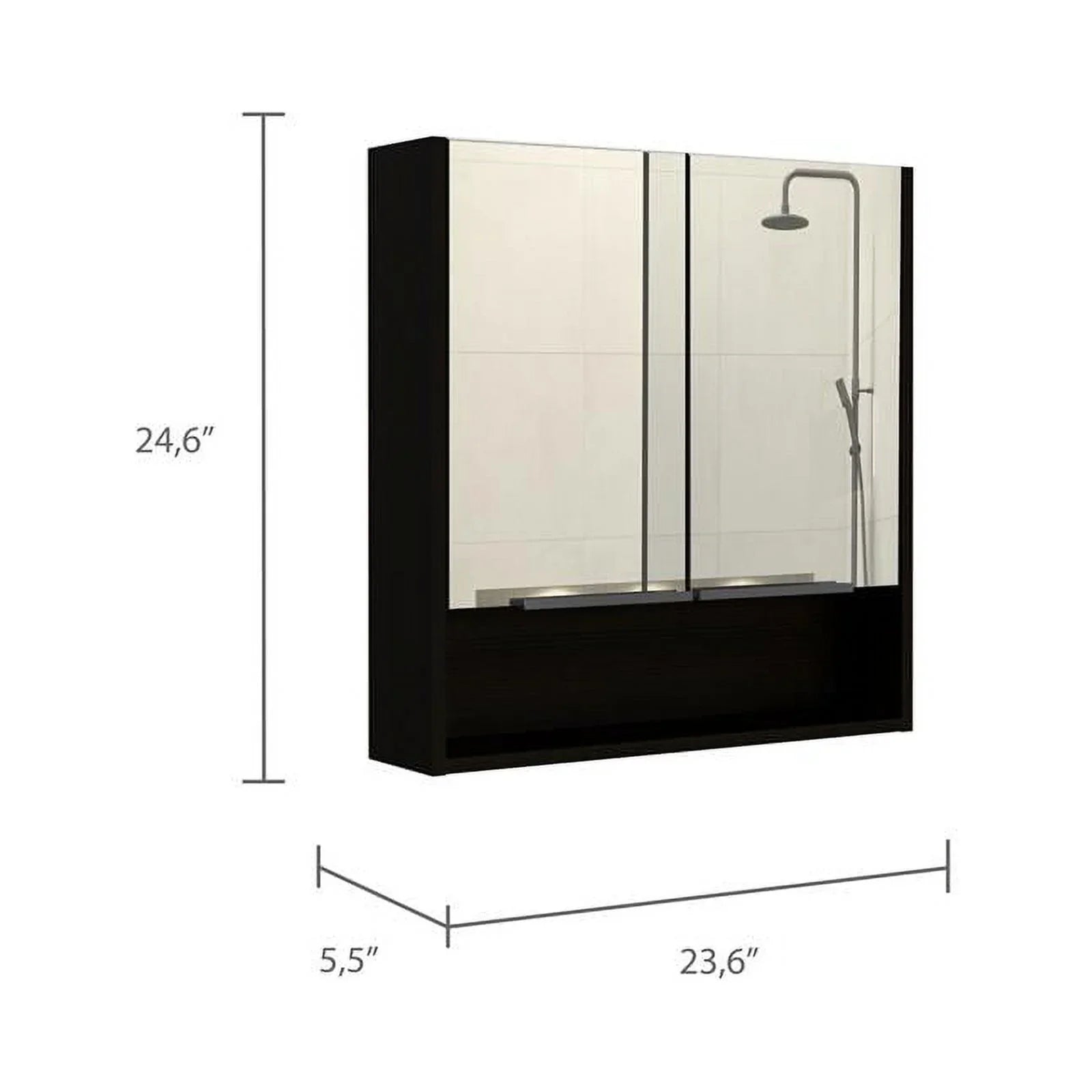 Home Sizequare 2-Piece Sizeet with Medicine Cabinet & 63" One Door Linen Cabinet