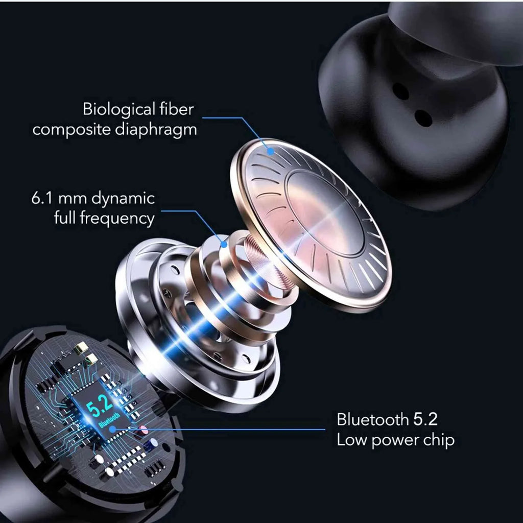 UrbanX True Wireless Bluetooth Earbuds + Charging Case, Black, Dual Connect, IPX5 Water Resistance, Bluetooth 5.2 Connection, Balanced, Bass Boost Compatible with Lenovo Tab3 8 Plus