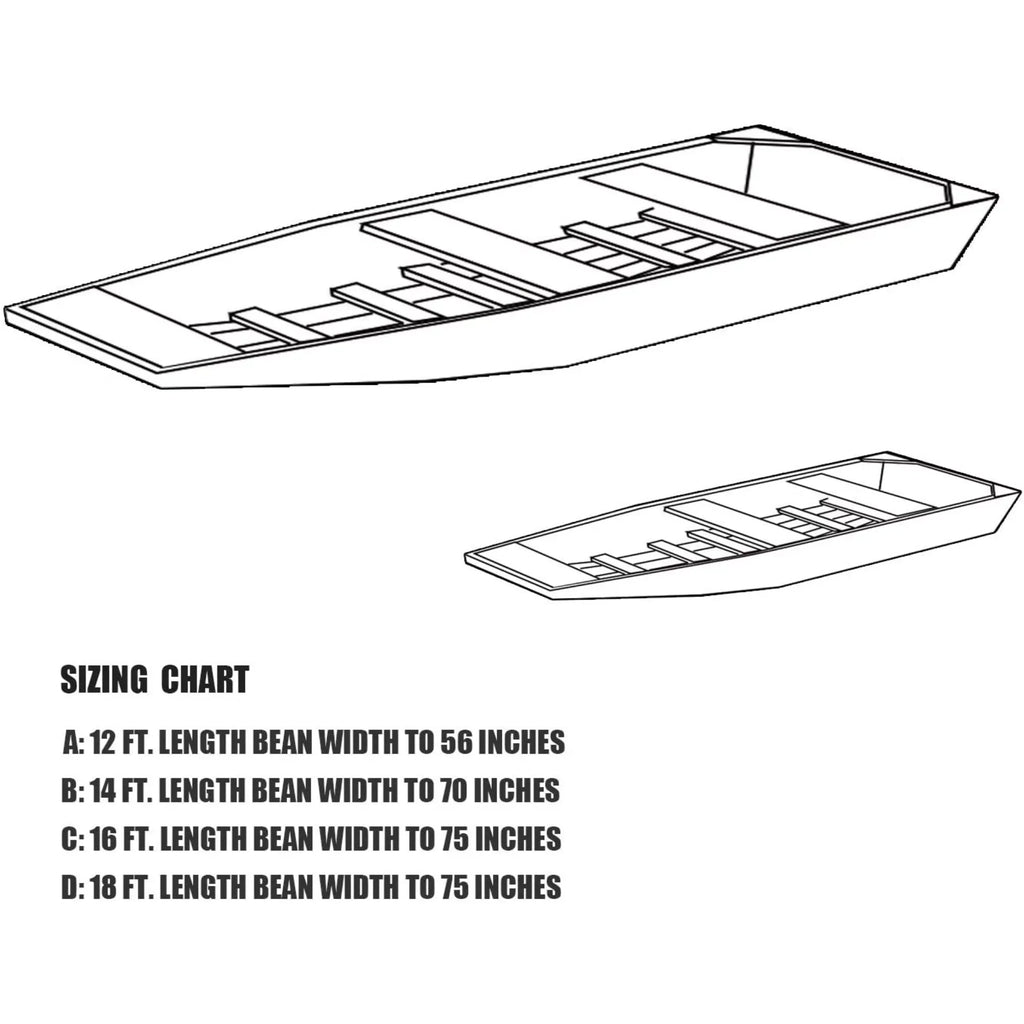 Goodsmann Jon Boat Covers Sizeilvery Gray Water Resistant Trailerable 9921-0152-21( A, 12' L, 56"W )