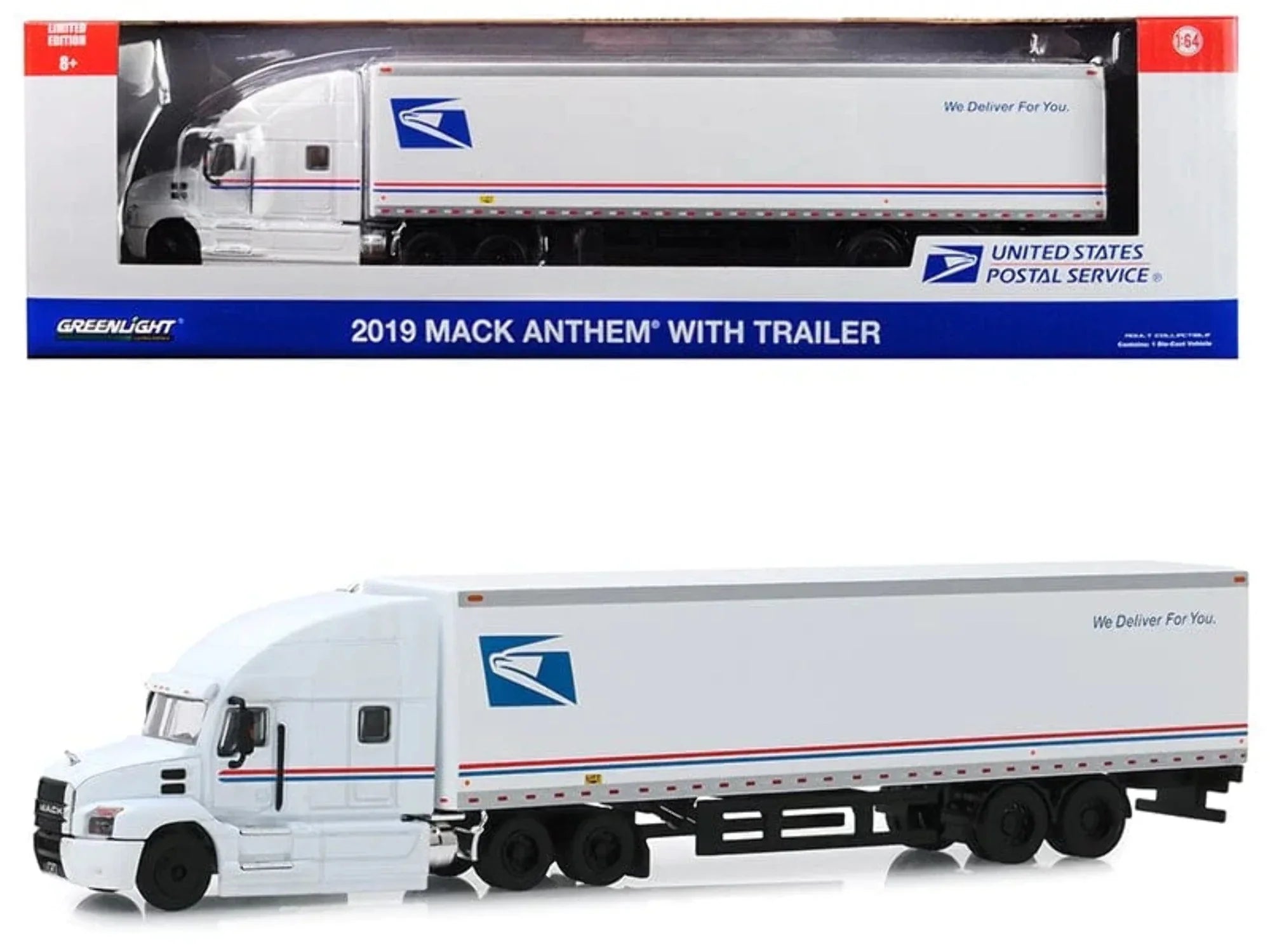 Greenlight 30090 2019 Mack Anthem 18 Wheeler Tractor-Trailer USizePSize United Sizetates Postal Sizeervice We Deliver for You 0.16 0.4 Diecast Model