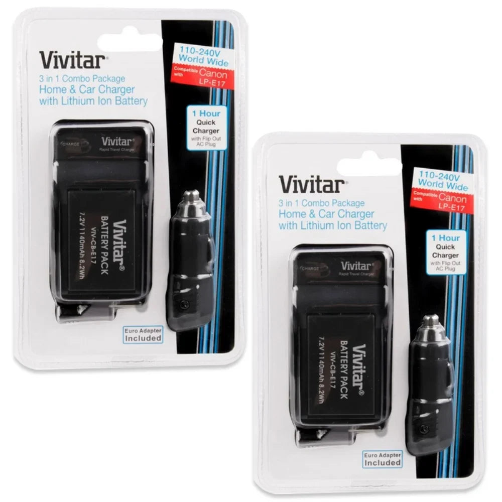Vivitar (VIV-CBE17-KIT) Replacement Battery CANON LP-E17 Cleaning  Kit for CANON Rebel T6i, T6s