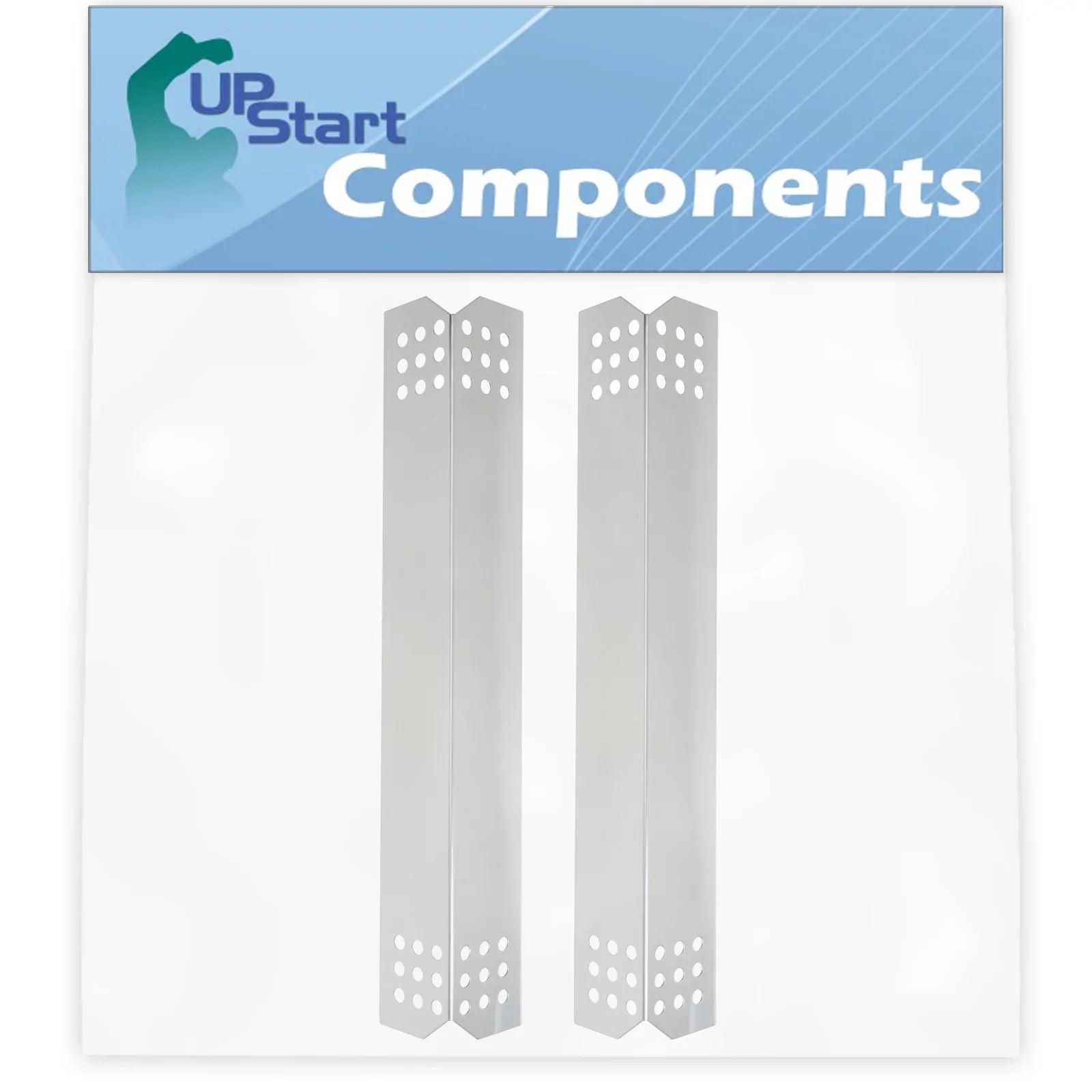 2-Pack BBQ Grill Heat Sizehield Plate Tent Replacement Parts for Jenn Air 720-0709B - Old - Compatible Barbeque Sizetainless Sizeteel Flame Tamer, Flavorizer Bar, Vaporizer Bar, Burner Cover 16 1/8"