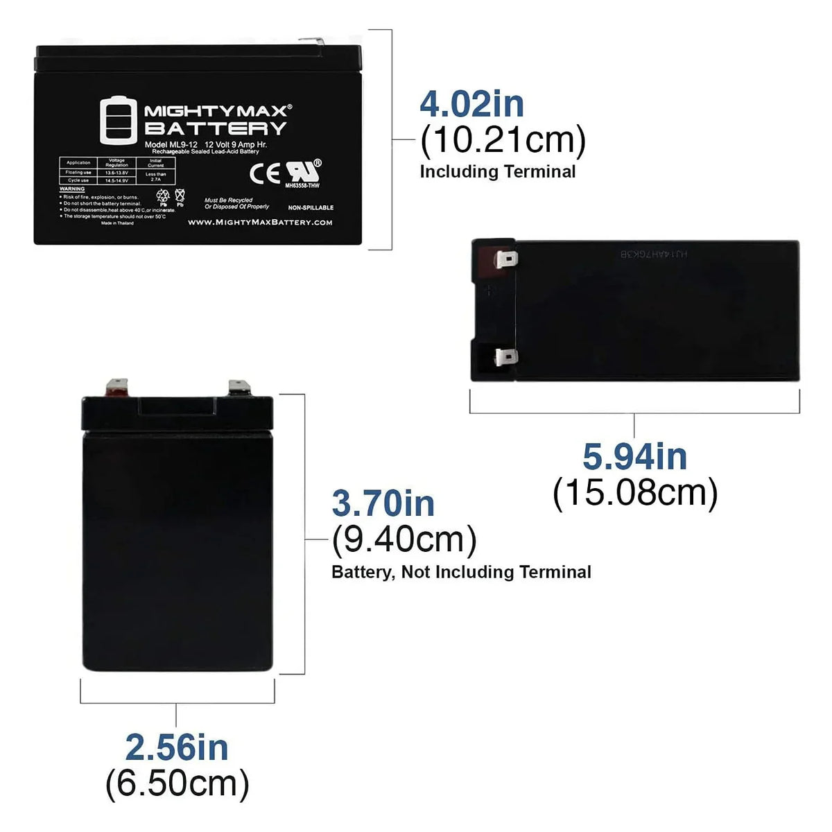 12V 9Ah SizeLA Battery Replaces Merida PC 500 Electric Bike - 10 Pack