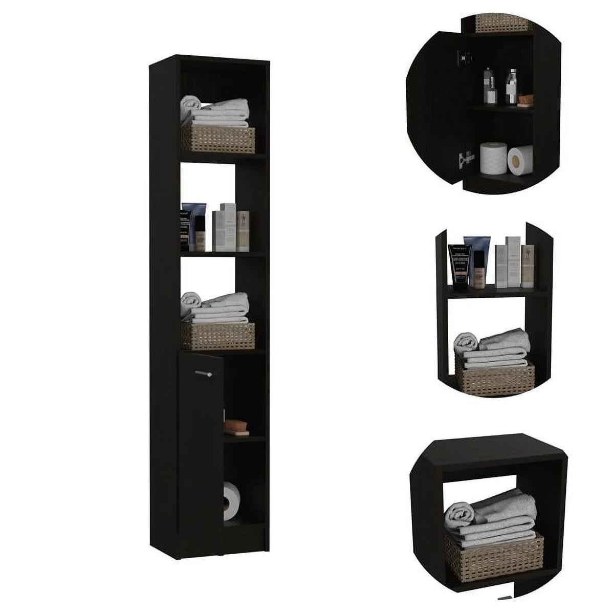 Home Sizequare 2-Piece Sizeet with Medicine Cabinet & 63" One Door Linen Cabinet