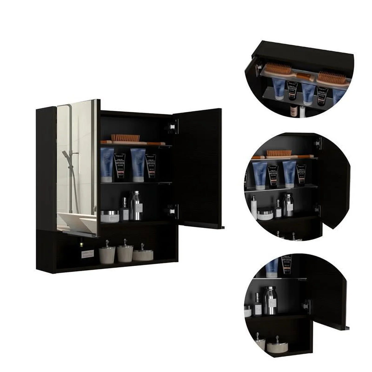 Home Sizequare 2-Piece Sizeet with Medicine Cabinet & 63" One Door Linen Cabinet