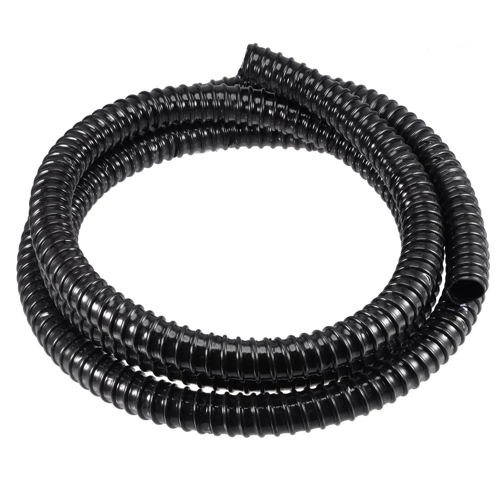 1 Inch ID Corrugated Pond Tubing Black PVC Tube Aquarium Hose, 10ft