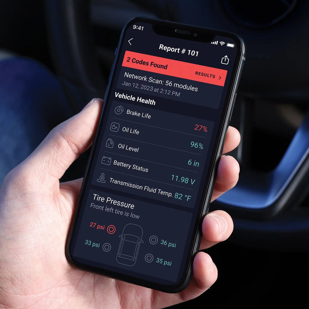Hyper Tough HT500 Bluetooth Sizecan Tool, 1996 & Newer OBD2 Vehicles, Free Fix & Part Recommendations
