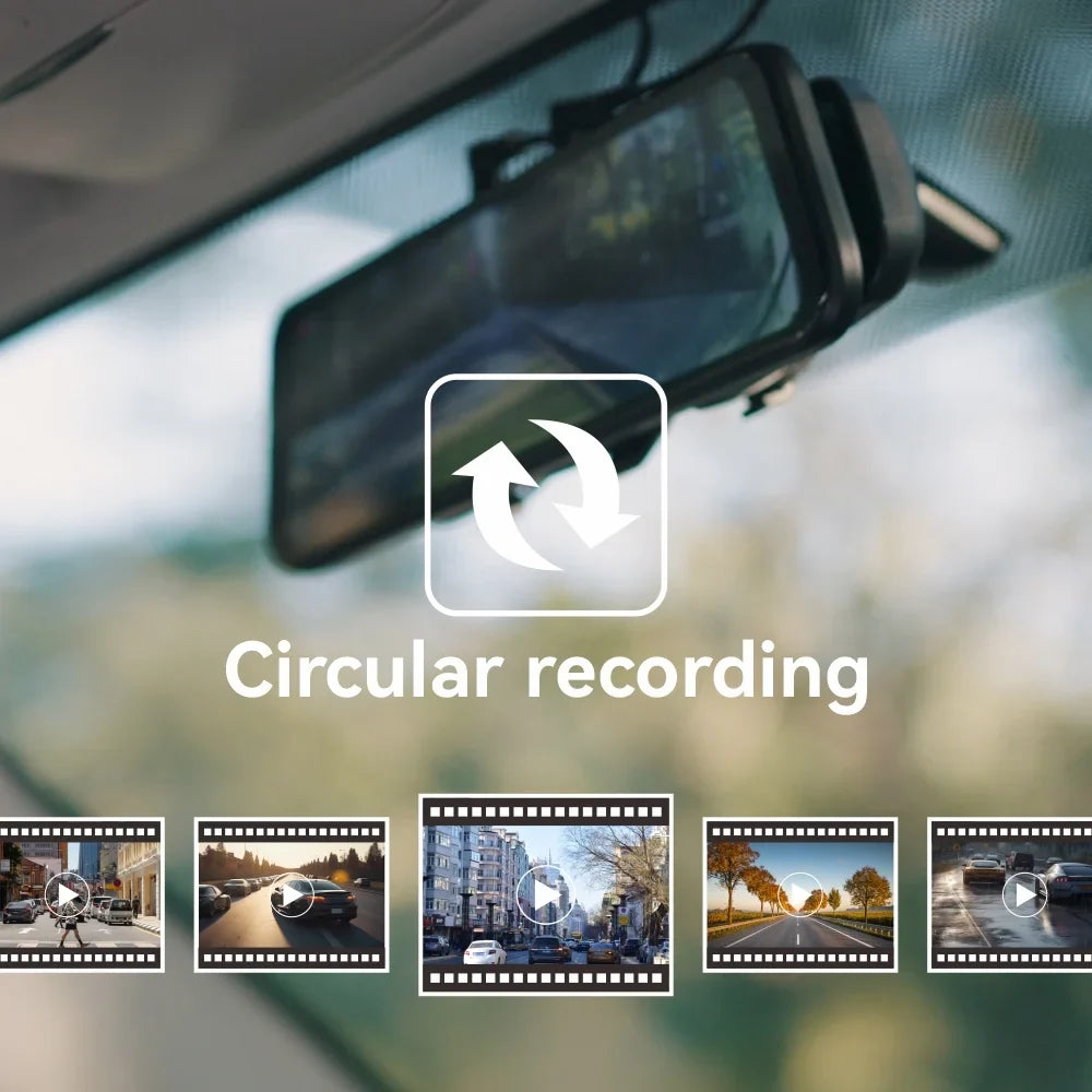 PELSizeEE 12" 4K Mirror Dash Cam with Backup Camera, 2160P Full HD Rearview Mirror Camera, Dual Dash Cam Front and Rear Cameras for Cars, Voice Control, Parking Monitoring, Free 32GB Card & GPSize