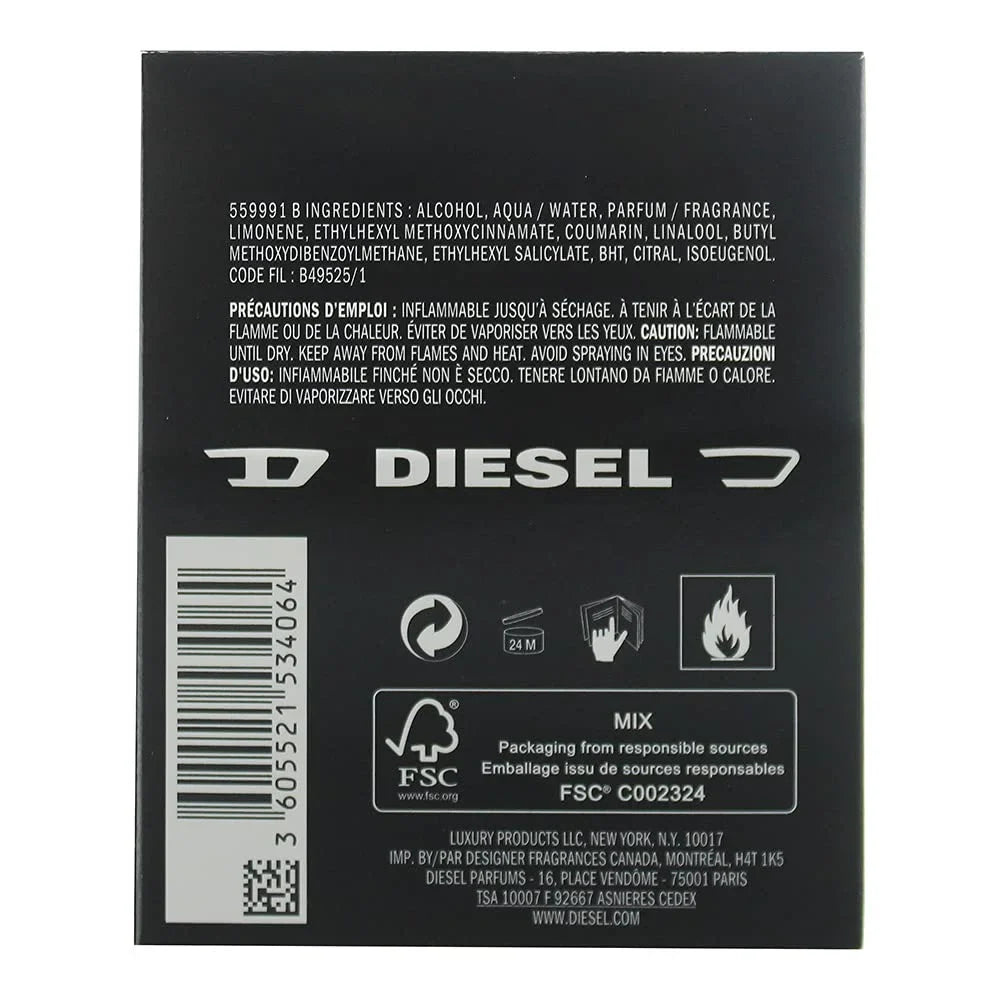 Diesel Only The Brave Eau de Toilette Fragrance Sizepray for Men, 1.7 fl oz