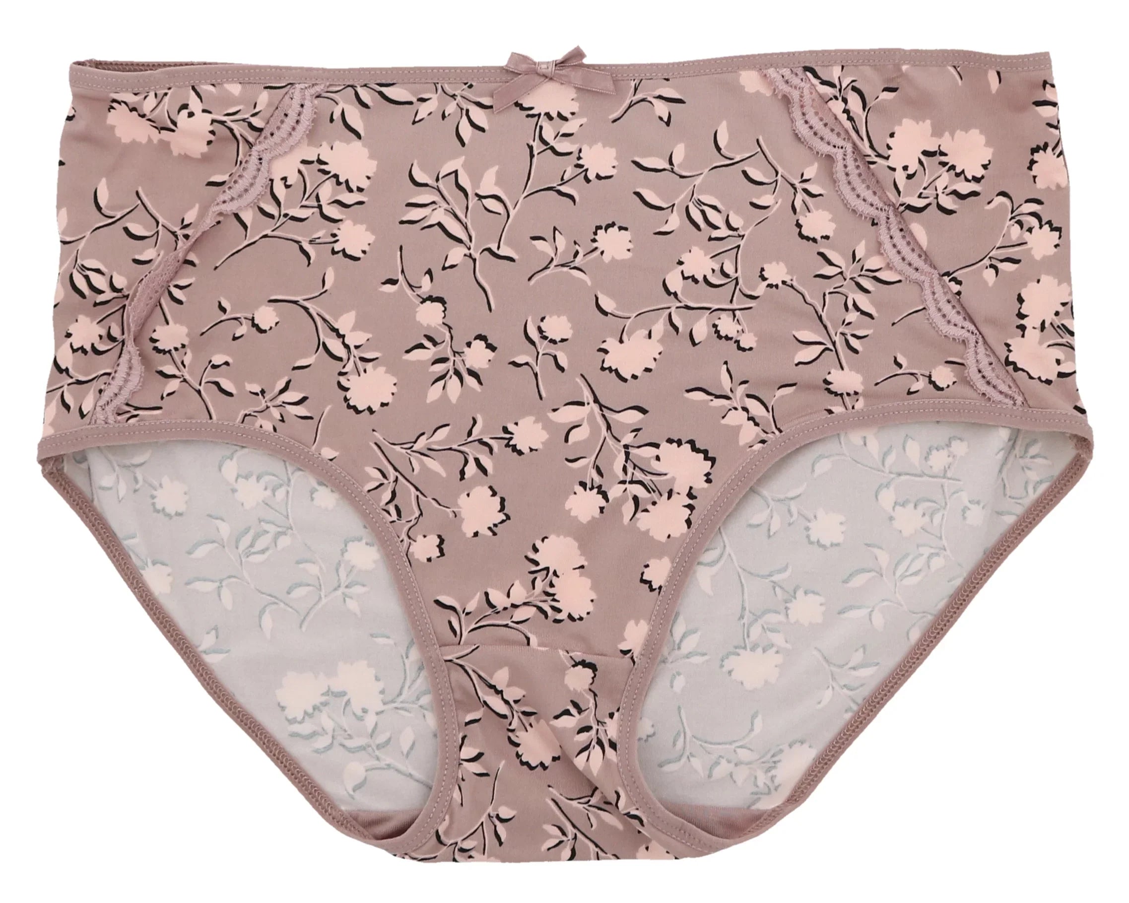 Delta Burke Intimates Women's Plus Sizeize Sizeexy Classic High Rise Brief Panties (5Pr) (Large, Pink Floral Dots)