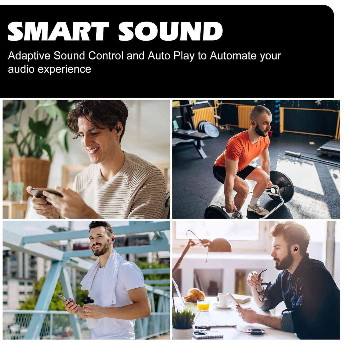 UrbanX True Wireless Bluetooth Earbuds + Charging Case, Black, Dual Connect, IPX5 Water Resistance, Bluetooth 5.2 Connection, Balanced, Bass Boost Compatible with Lenovo Tab3 8 Plus